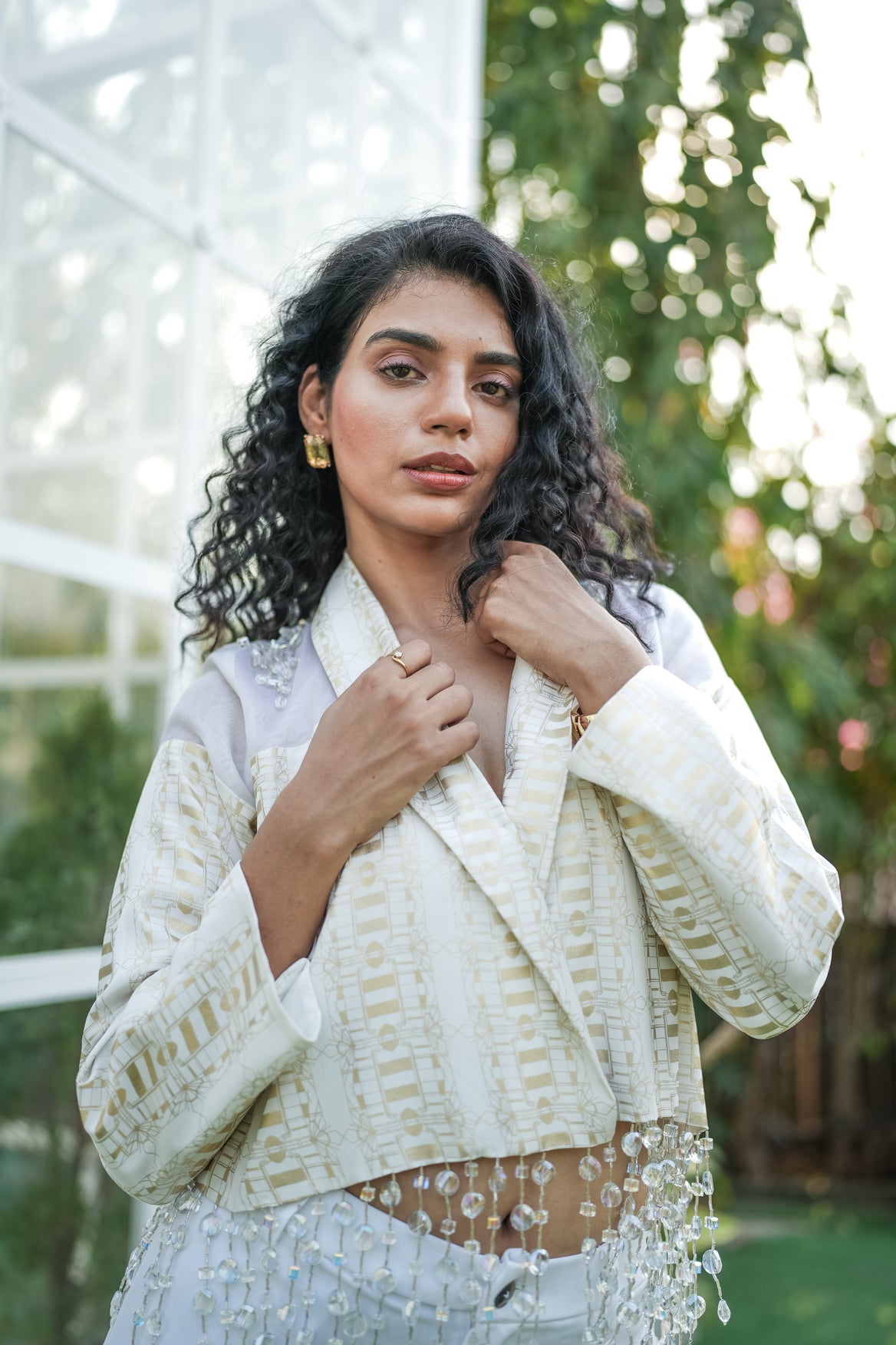 Vintage Foil Print Jacket