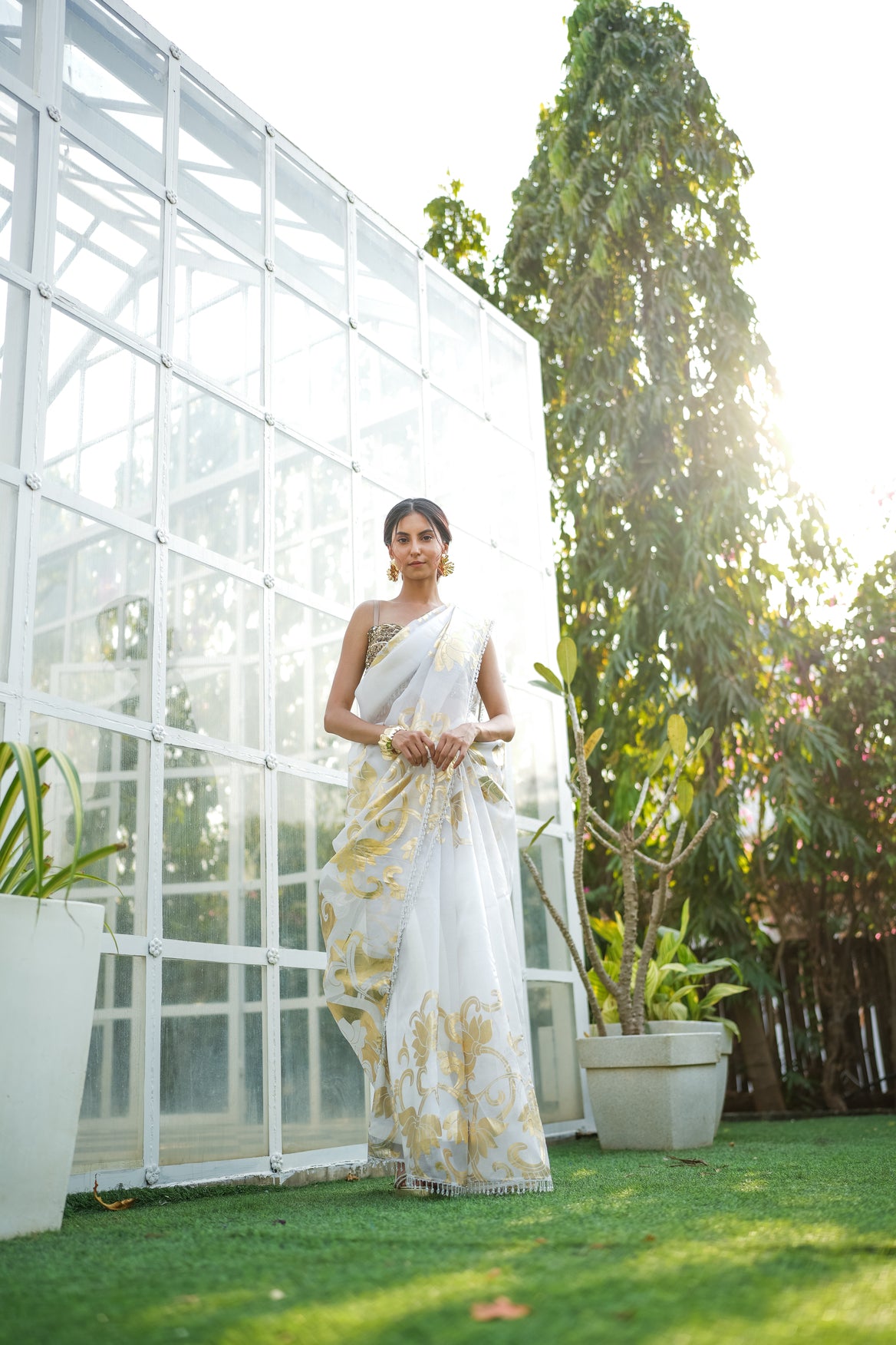Floral Orchestra Foil Saree