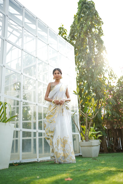 Floral Orchestra Foil Saree