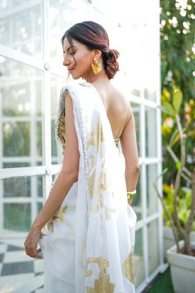 Floral Orchestra Foil Saree