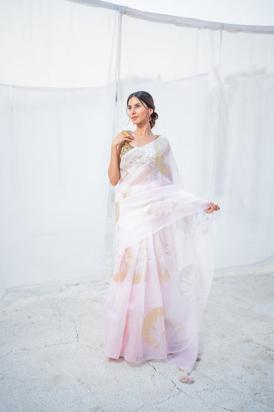 Rosé Whisper Foil Saree
