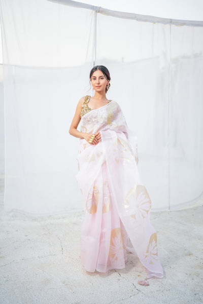 Rosé Whisper Foil Saree
