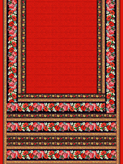 Benevolent Orange Floral Saree