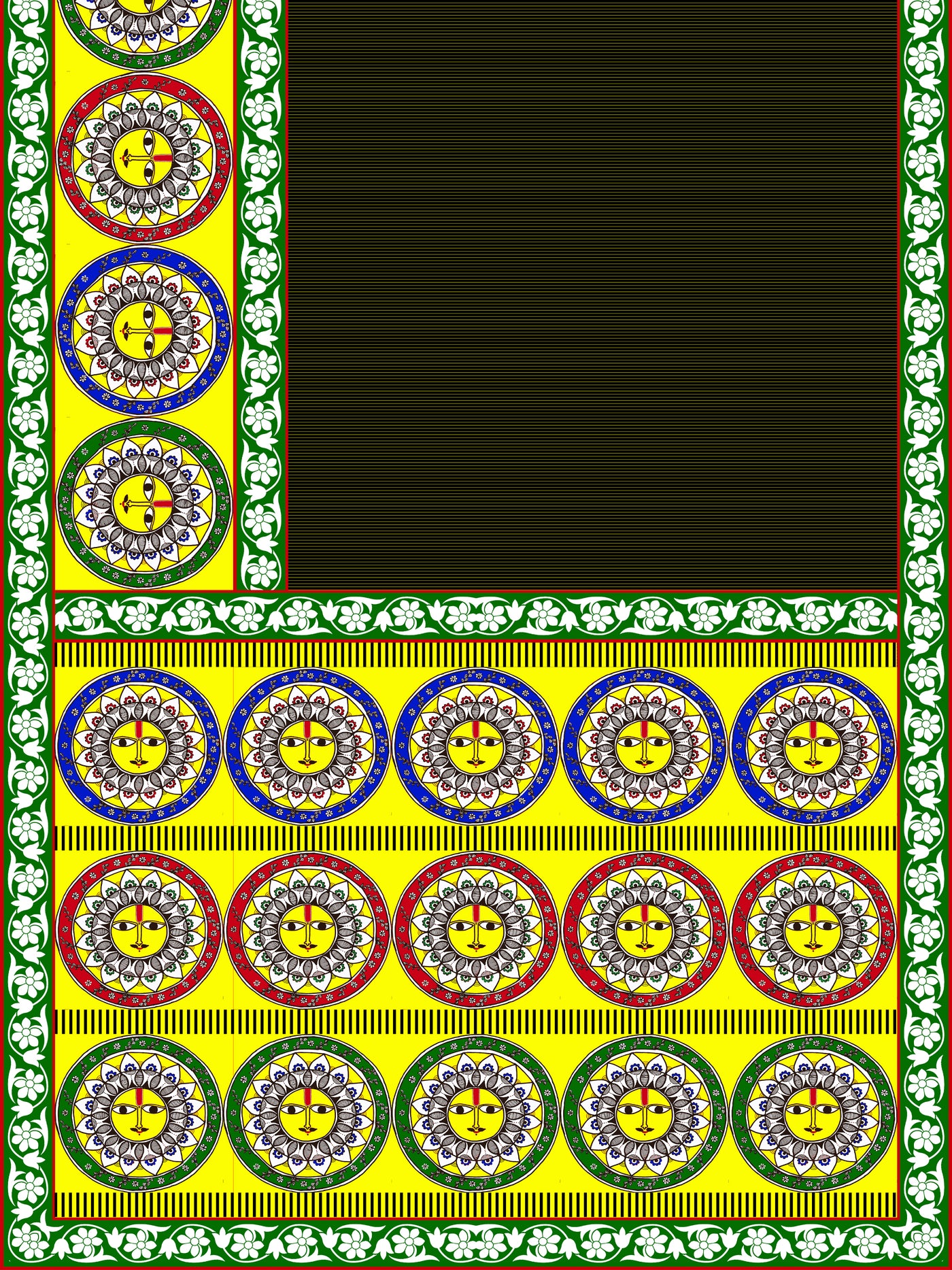Grey Sun Madhubani Saree