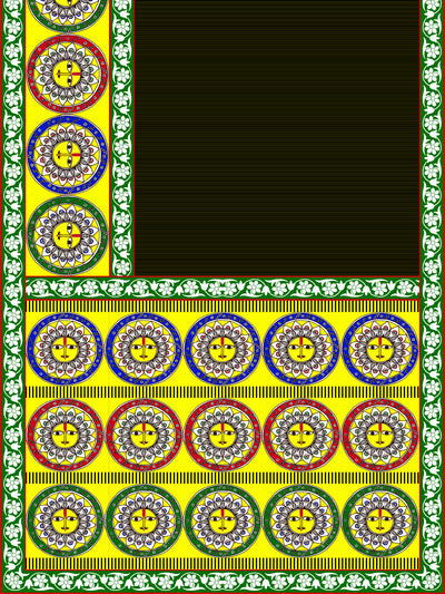 Grey Sun Madhubani Saree
