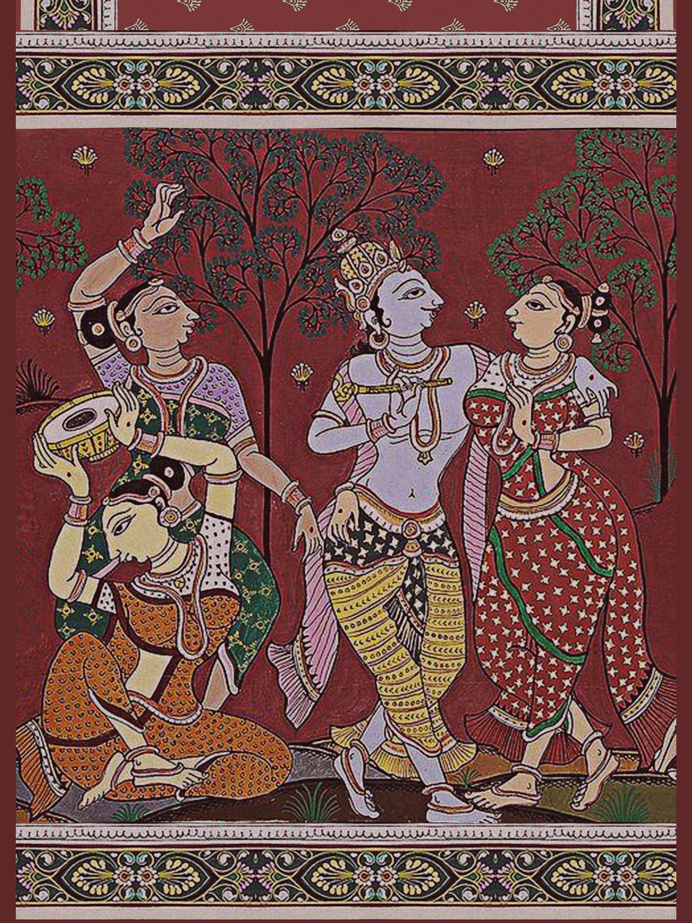 Lord Krishna Contemporary Saree