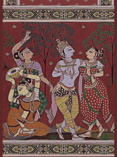 Lord Krishna Contemporary Saree