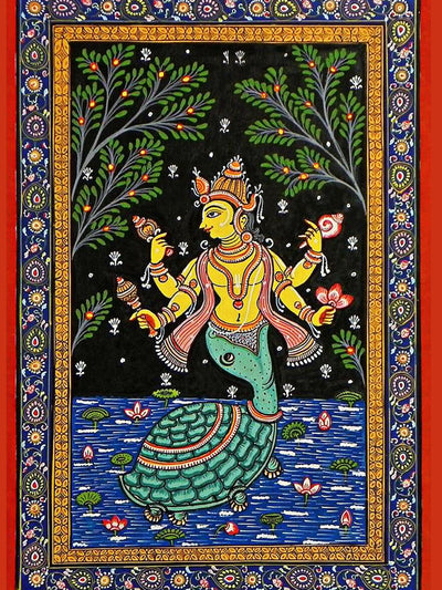 Lord Kurma and Lord Vishnu Saree