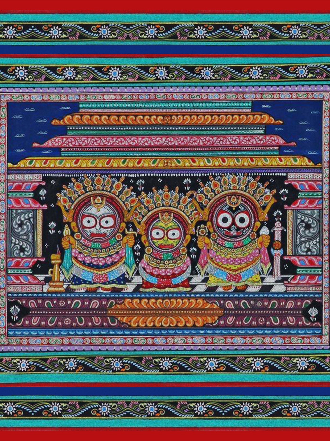Celestial Odissi Pattachitra Saree