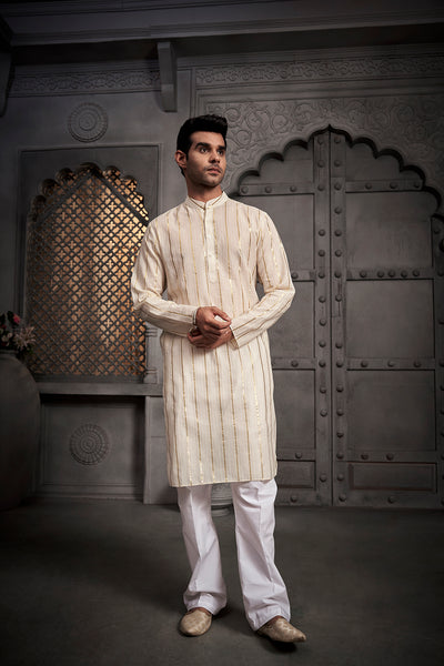 The White Stripes Weave Kurta