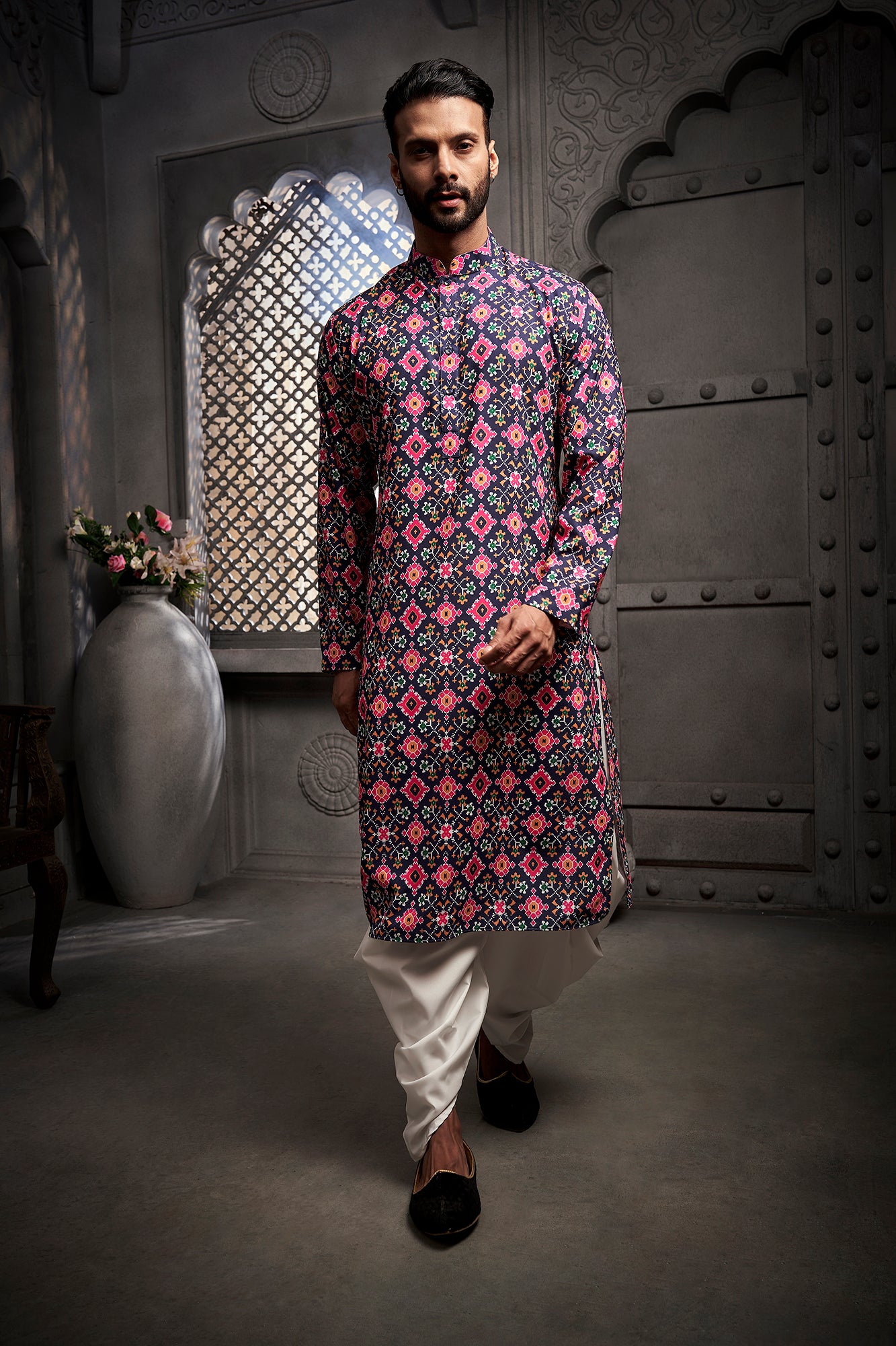 The Abstract Purple Printed Kurta