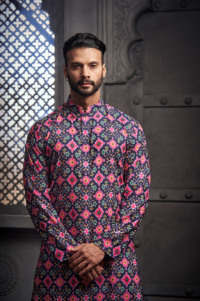 The Abstract Purple Printed Kurta