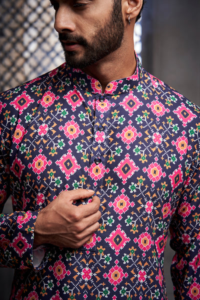 The Abstract Purple Printed Kurta