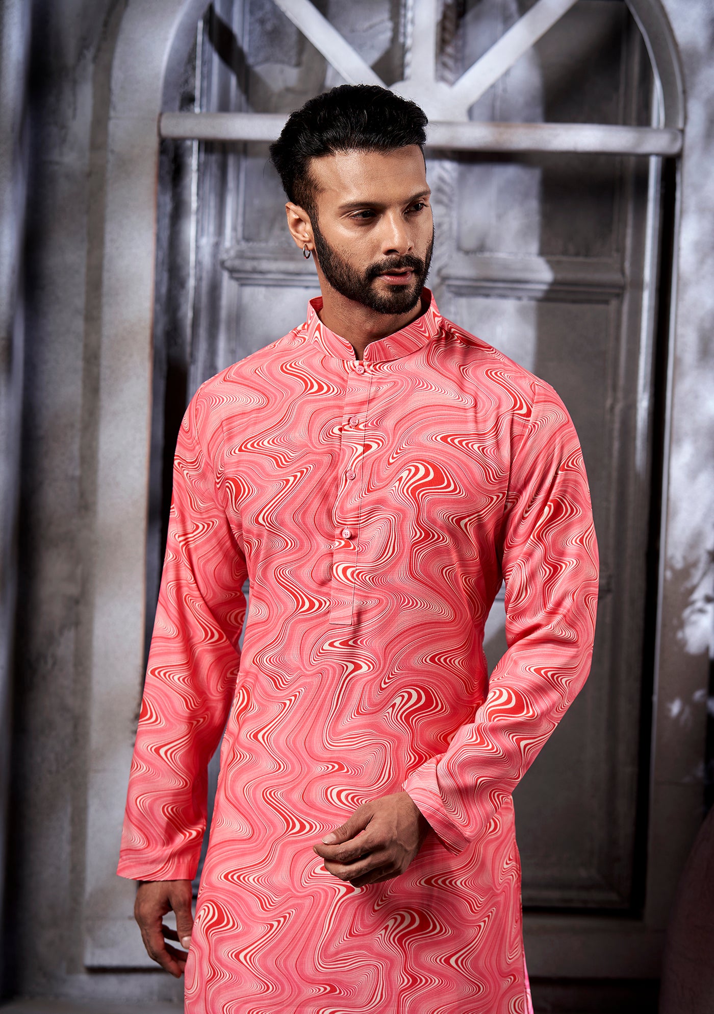 The Abstract Wave Printed Kurta