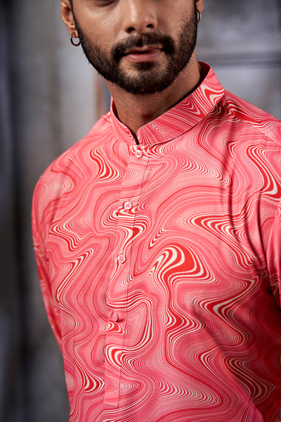 The Abstract Wave Printed Kurta