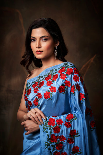 Roseate Embroidered Saree