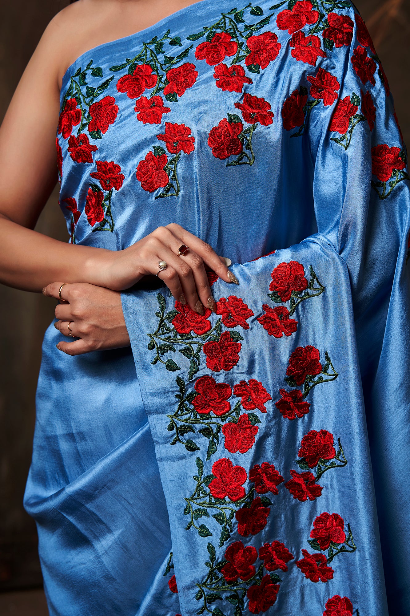Roseate Embroidered Saree