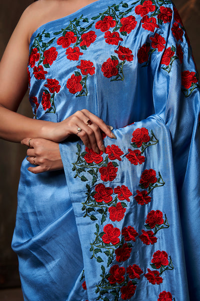 Roseate Embroidered Saree