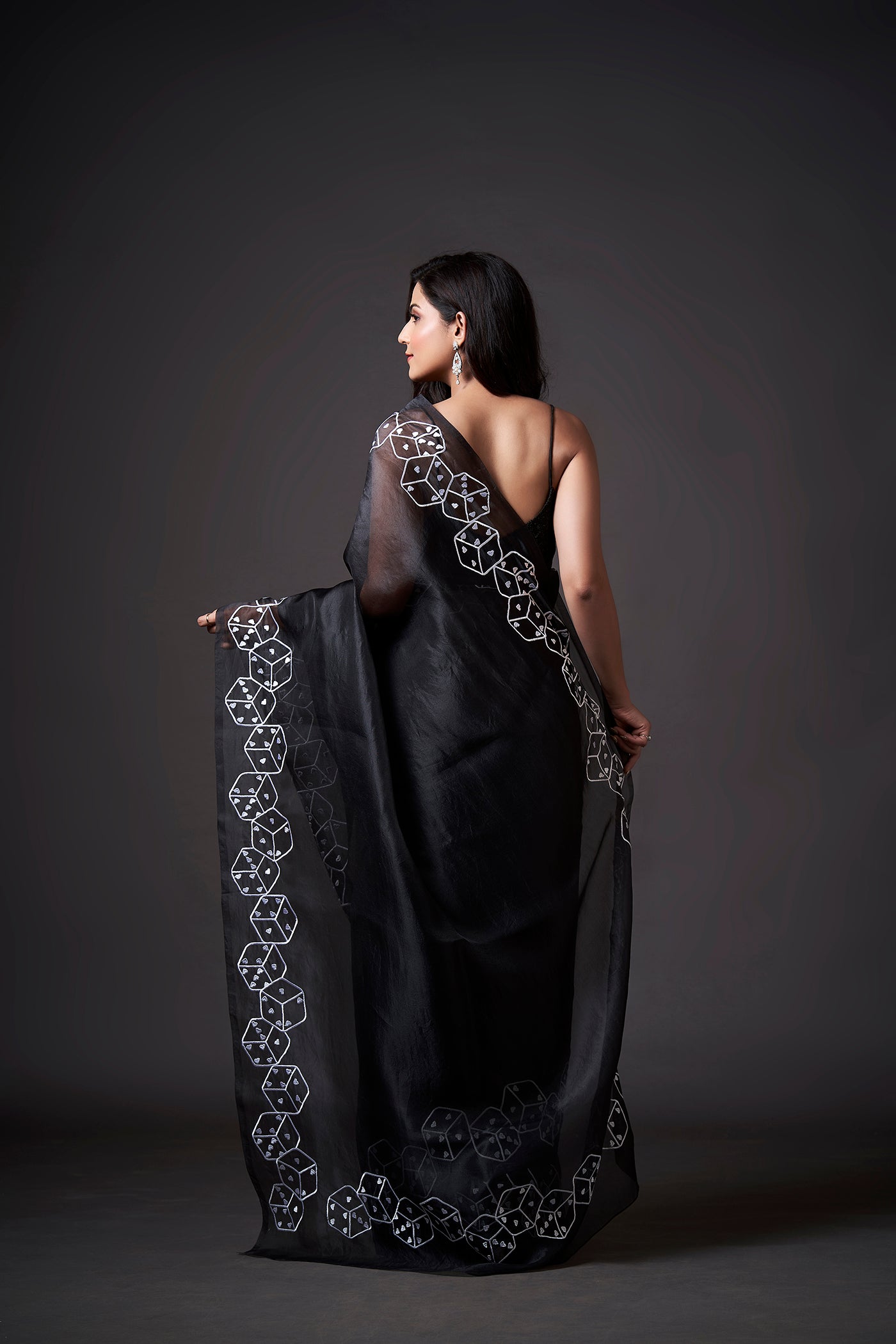 Mystery Dice Embroidered Saree