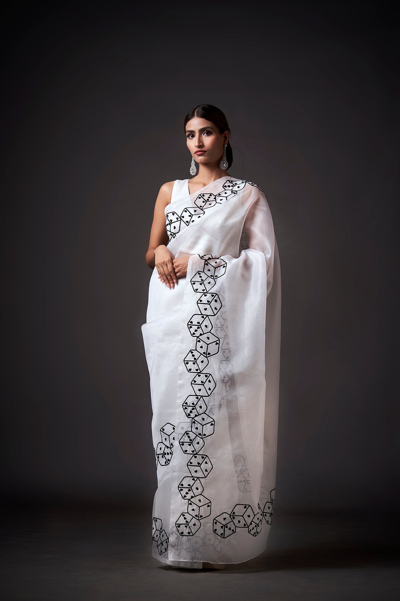 Rich Dice Embroidered Saree
