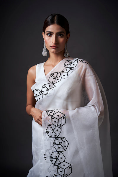 Rich Dice Embroidered Saree