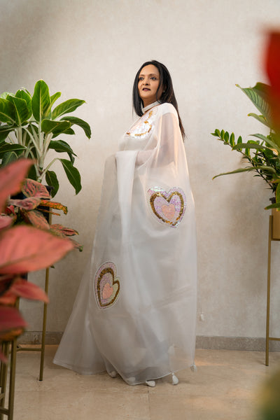 Golden Heartbeat Saree