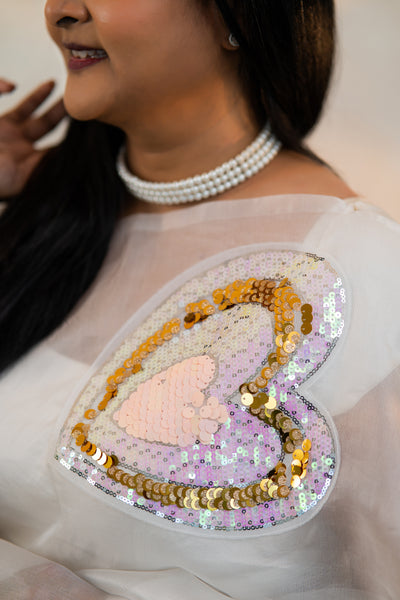 Golden Heartbeat Saree