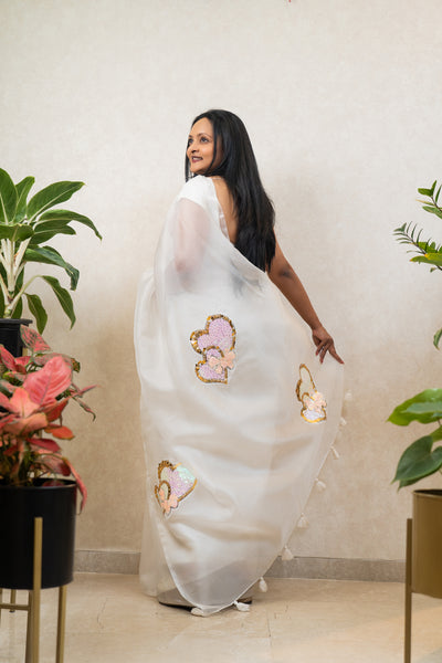 Dazzling Double Gold Hearts Saree