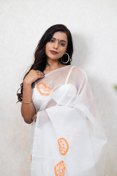 Tangerine Temptation Saree