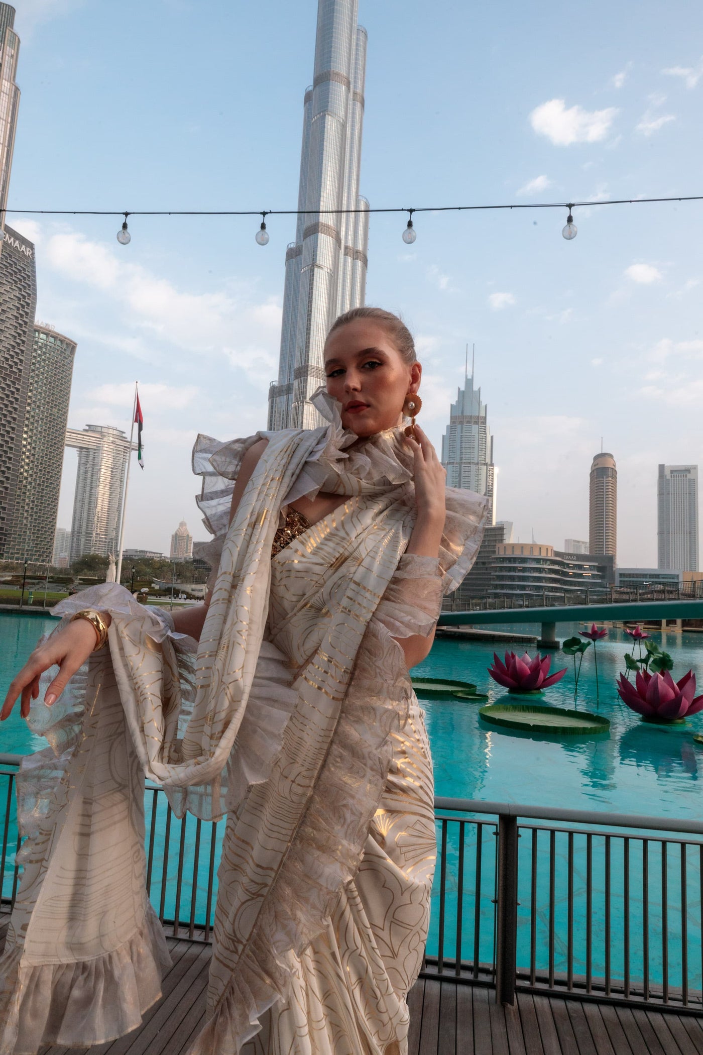 Foil Ruffle saree