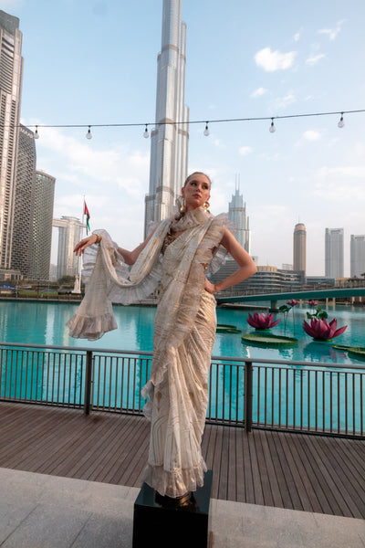 Foil Ruffle saree