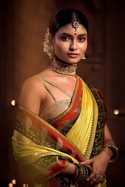 Graceful Peacock Zari Saree