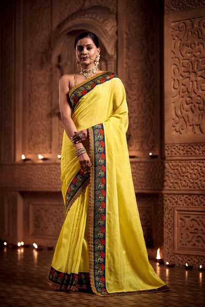 Floral Radiance Zari Saree