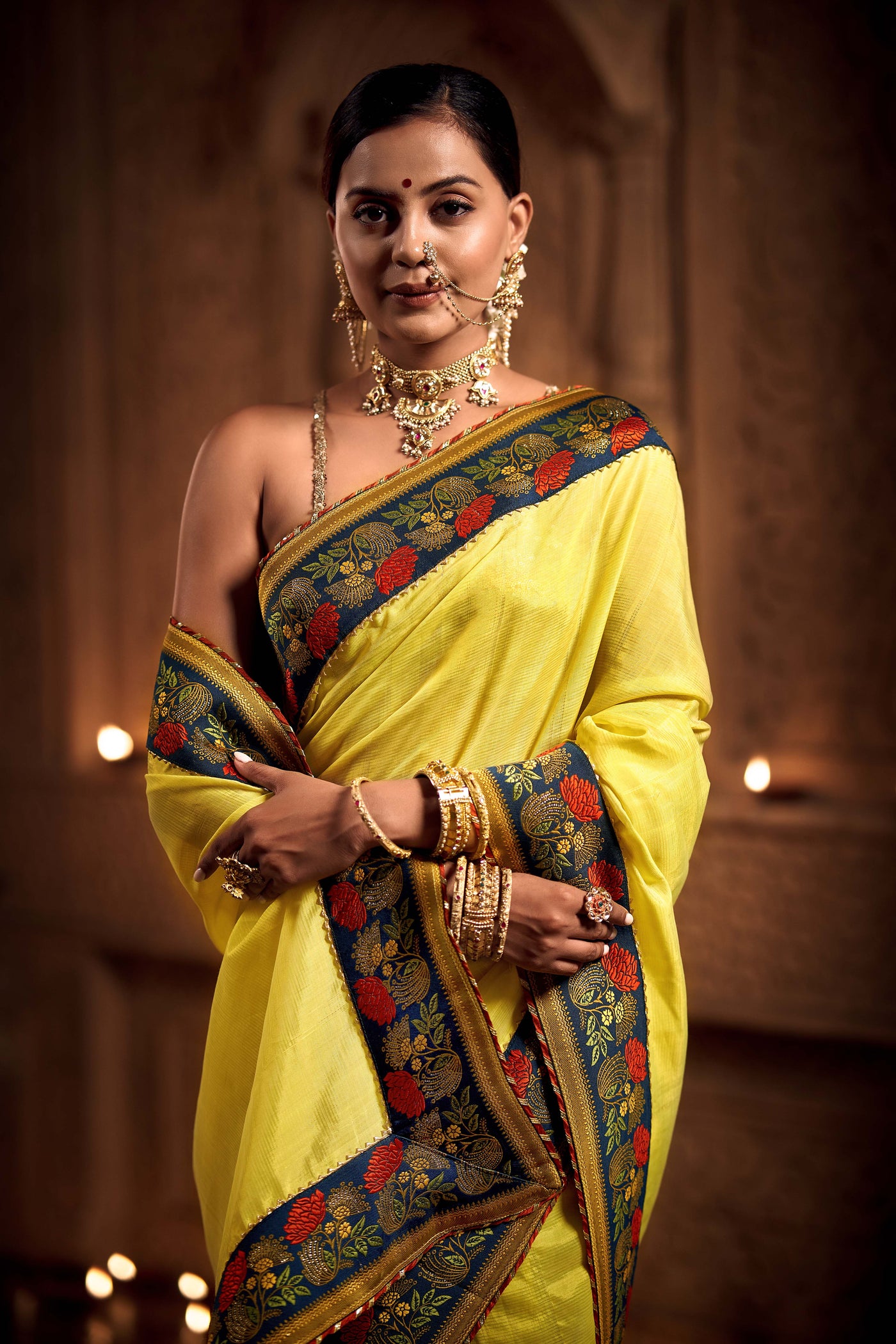 Floral Radiance Zari Saree