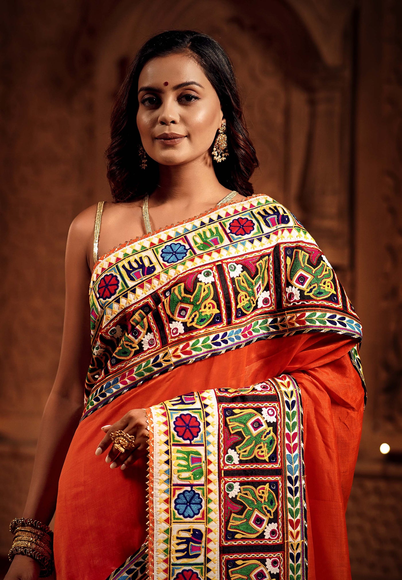 Traditional Zari Embroidery Saree