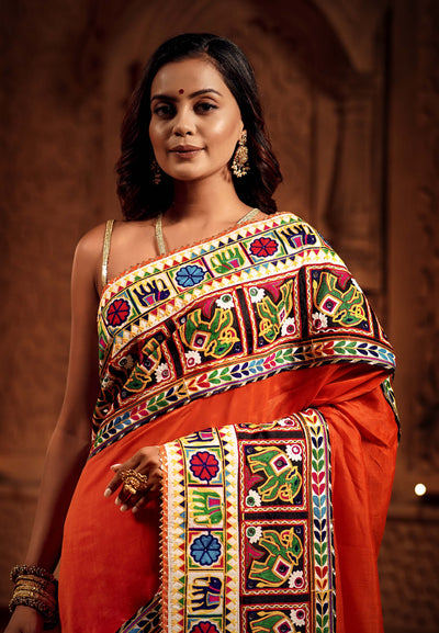 Traditional Zari Embroidery Saree