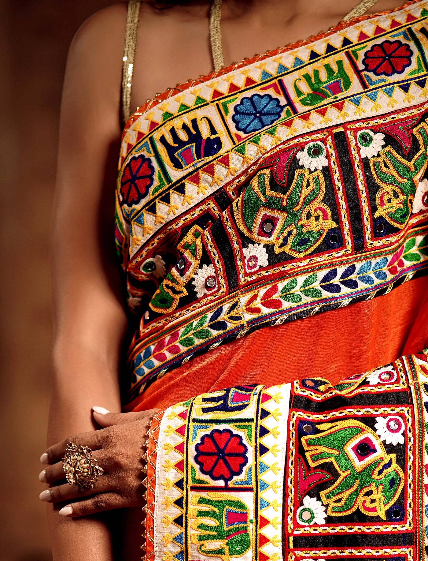 Traditional Zari Embroidery Saree