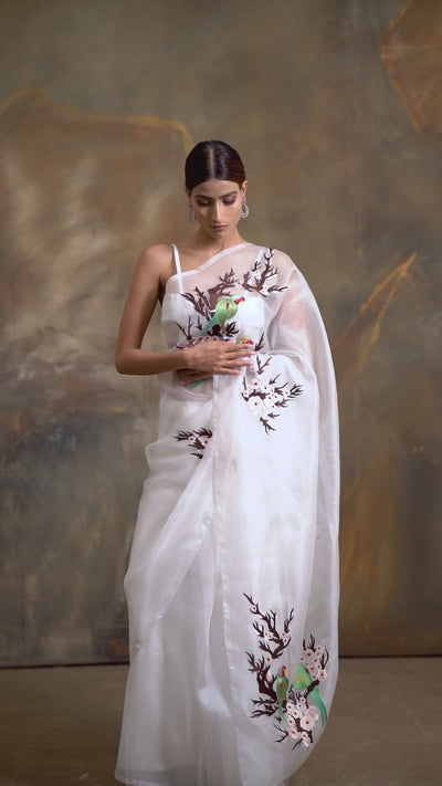 Avian Embroidered Saree