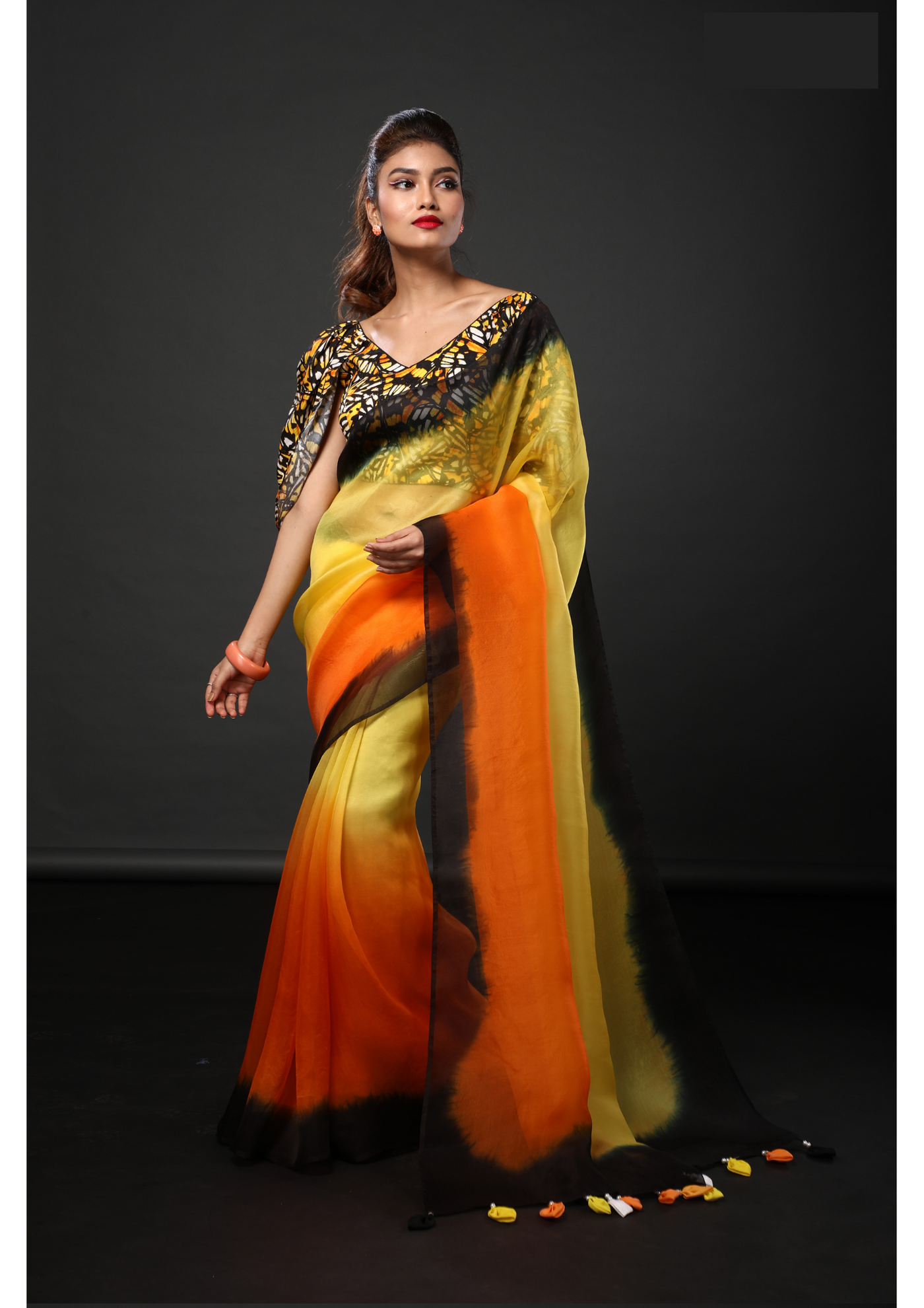 Yellow Blaze Saree
