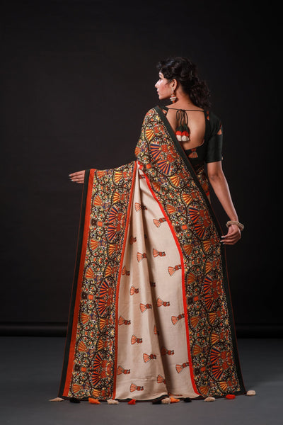 The Cream Bird Madhubani
