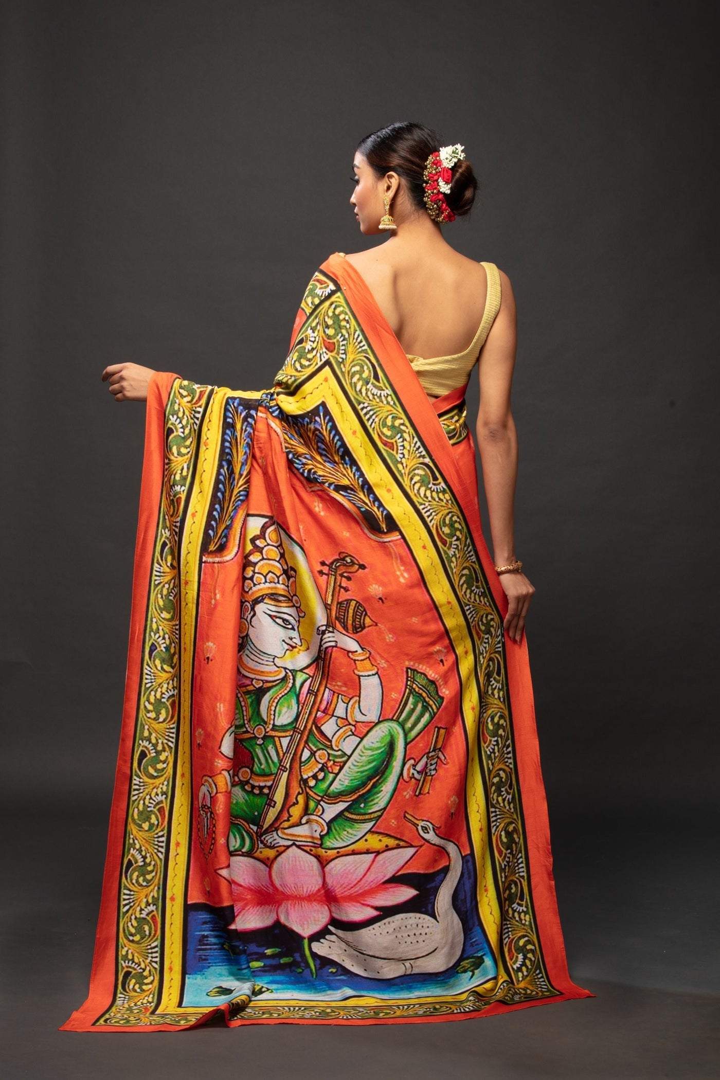 Goddess Saraswati Saree