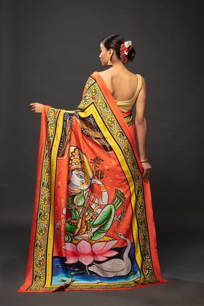 Goddess Saraswati Saree