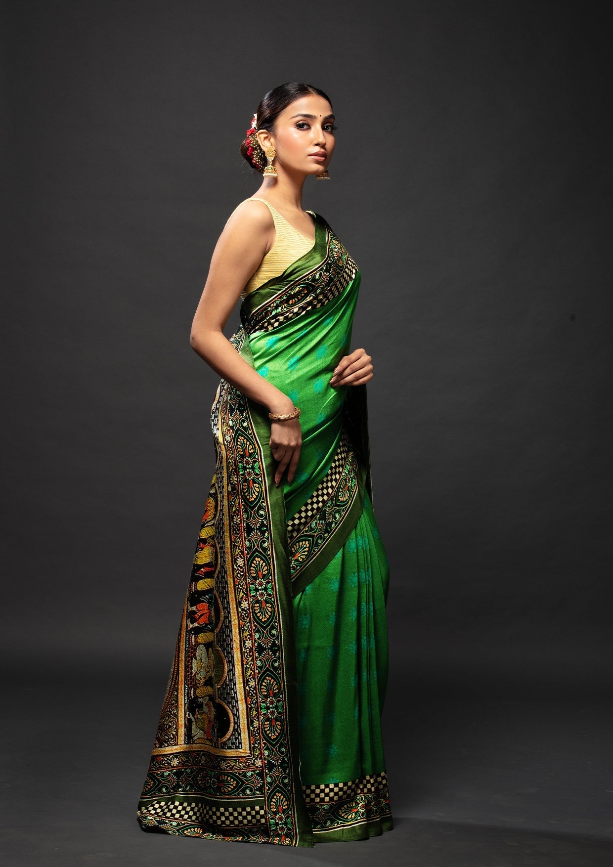 Green & Black Ardhnareswara Saree