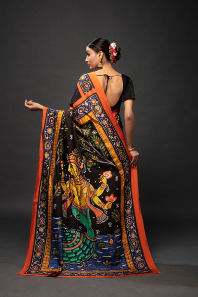 Lord Kurma and Lord Vishnu Saree