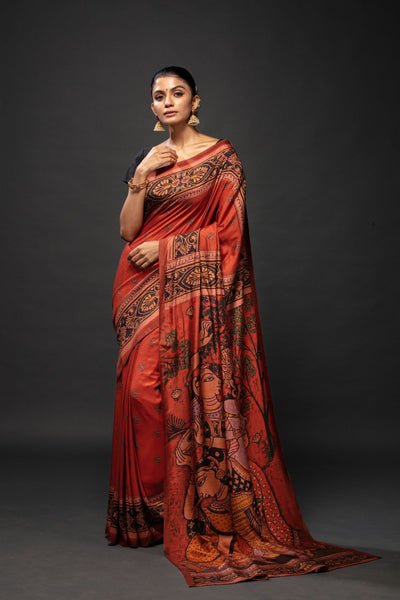 Lord Krishna Contemporary Saree